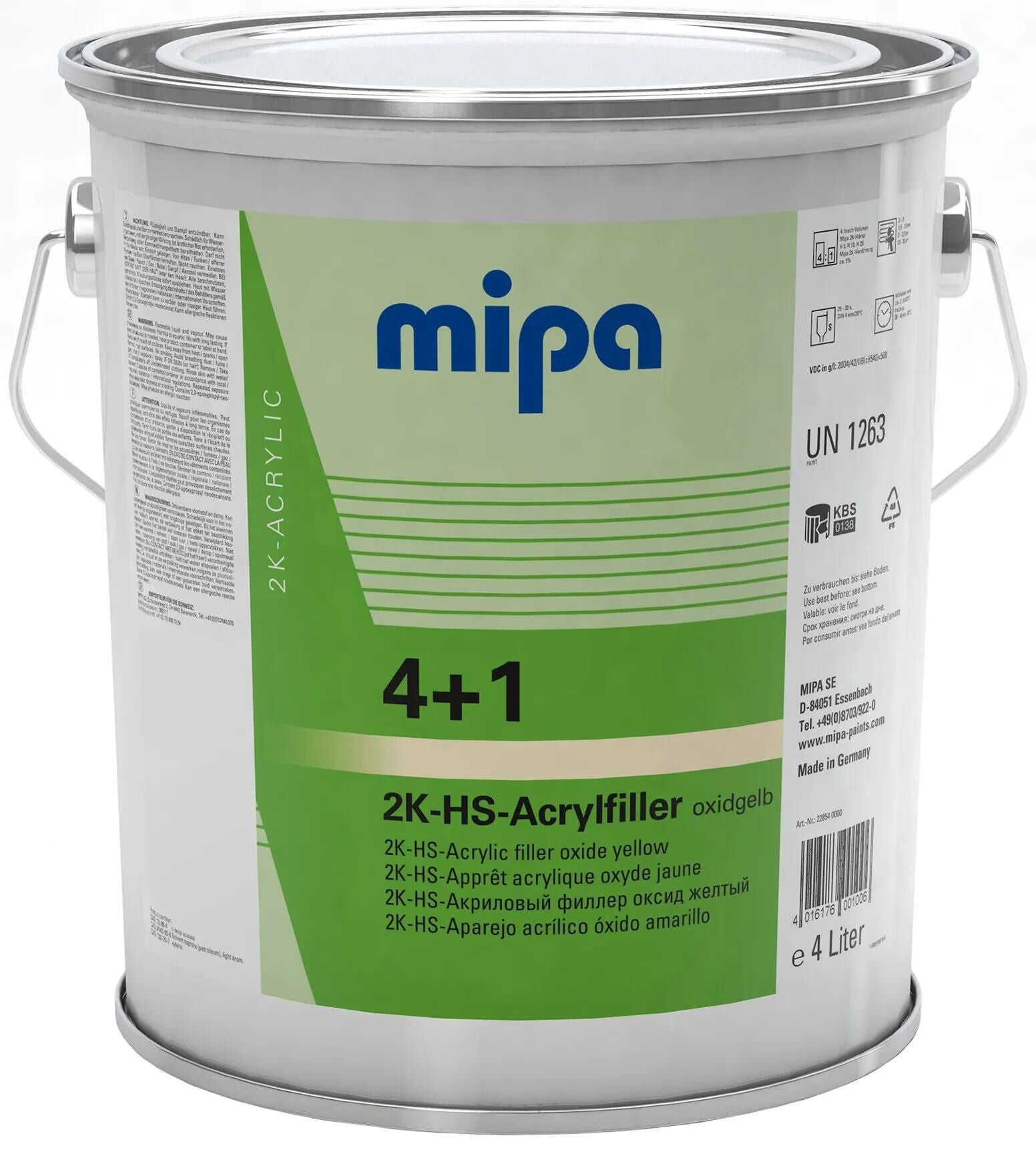 MIPA acrylique Fill 4 + 1 HS 4 + 1 Filtre acrylique HS 4L Oxydelow