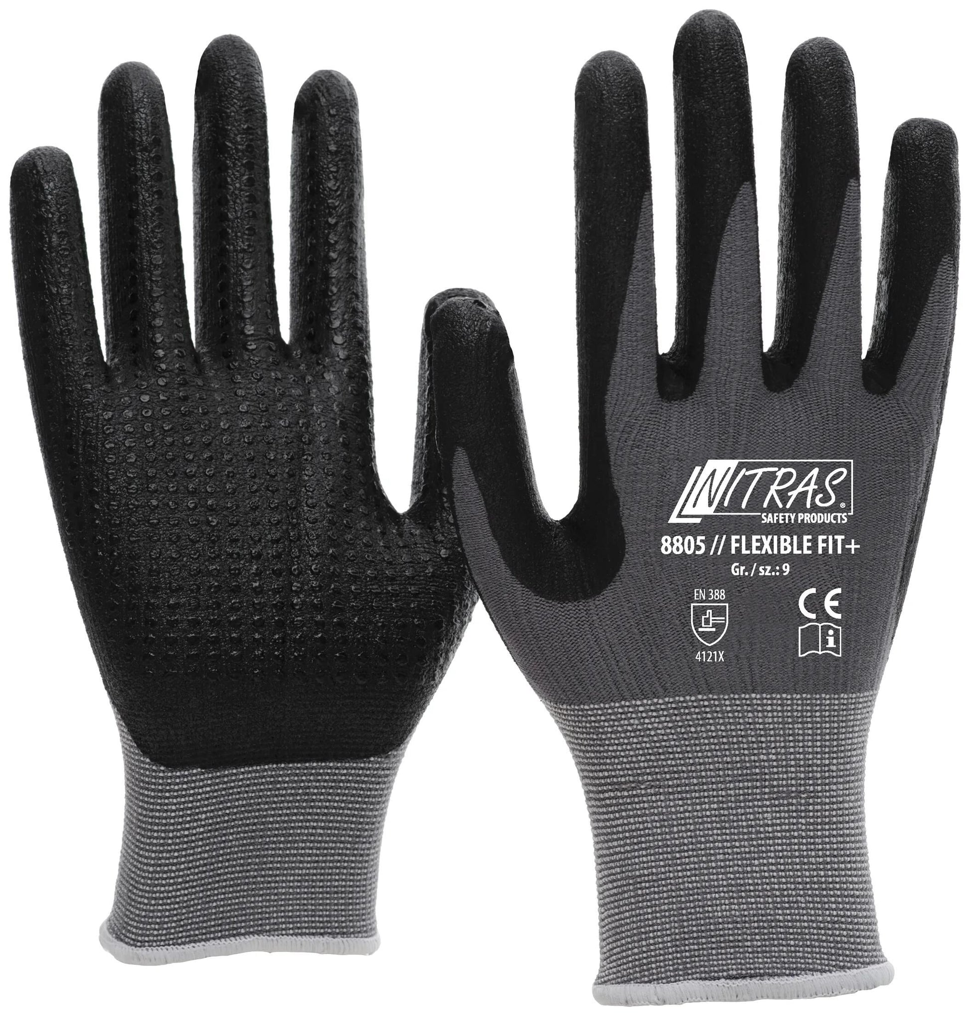 Nitras Safety Glove Taille 8 Pimples Grey SW SW FLEXIBLE FACT +