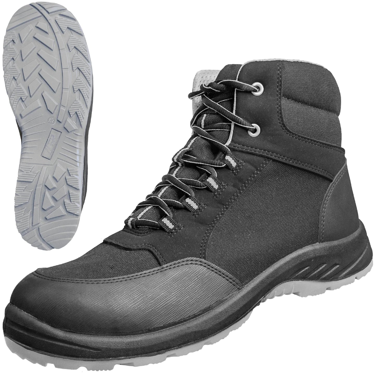 Bottes de sécurité de sécurité du Nitras Gr. 45 étape solide au milieu du gris