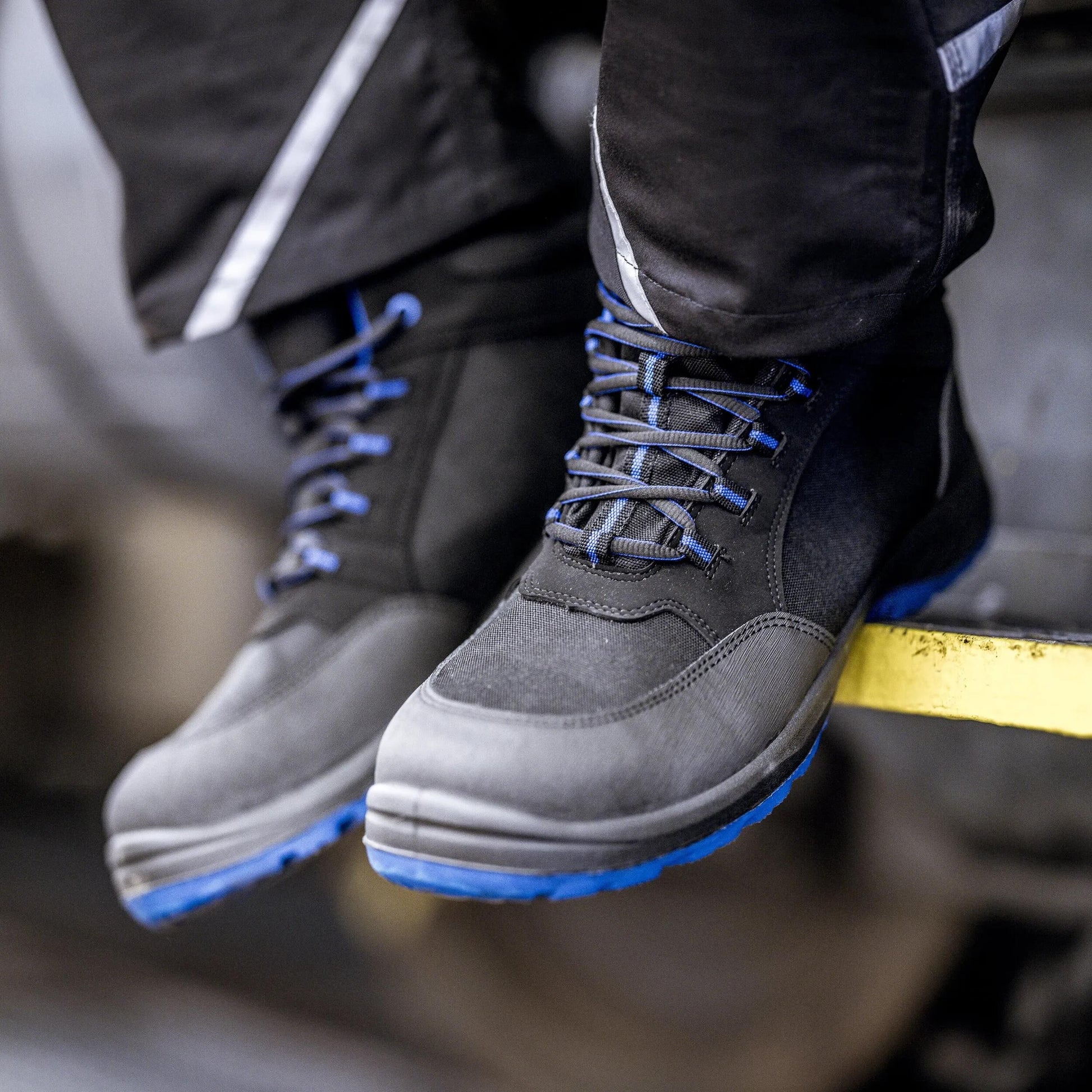 Bottes de sécurité de sécurité du Nitras Gr. 45 Bleu à mi-pas solide