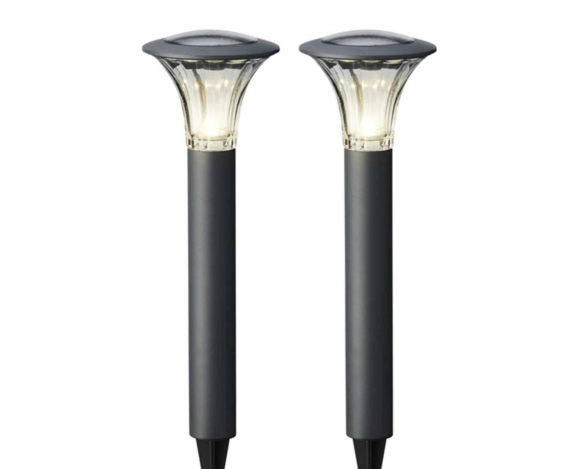 Prise de jardin solaire Lumineo LED, lot de 2 pièces. 49x17cm