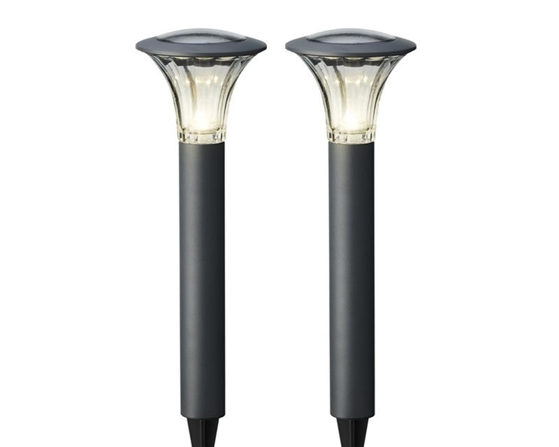 Prise de jardin solaire Lumineo LED, lot de 2 pièces. 49x17cm