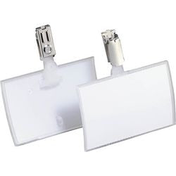 Clip badge durable exécutif transparent 90 x 54 mm 25 pièces