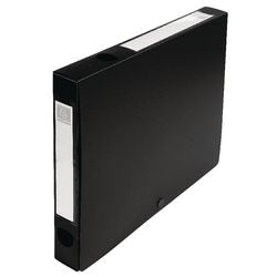 Porte-documents exacompta pp 32x24cm rb 40mm noir bouton poussoir anneau de préhension porte-oeuf