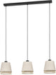 Lampe à suspension Eglo tabley - e27 - 89 cm - naturel|marron|noir - textile