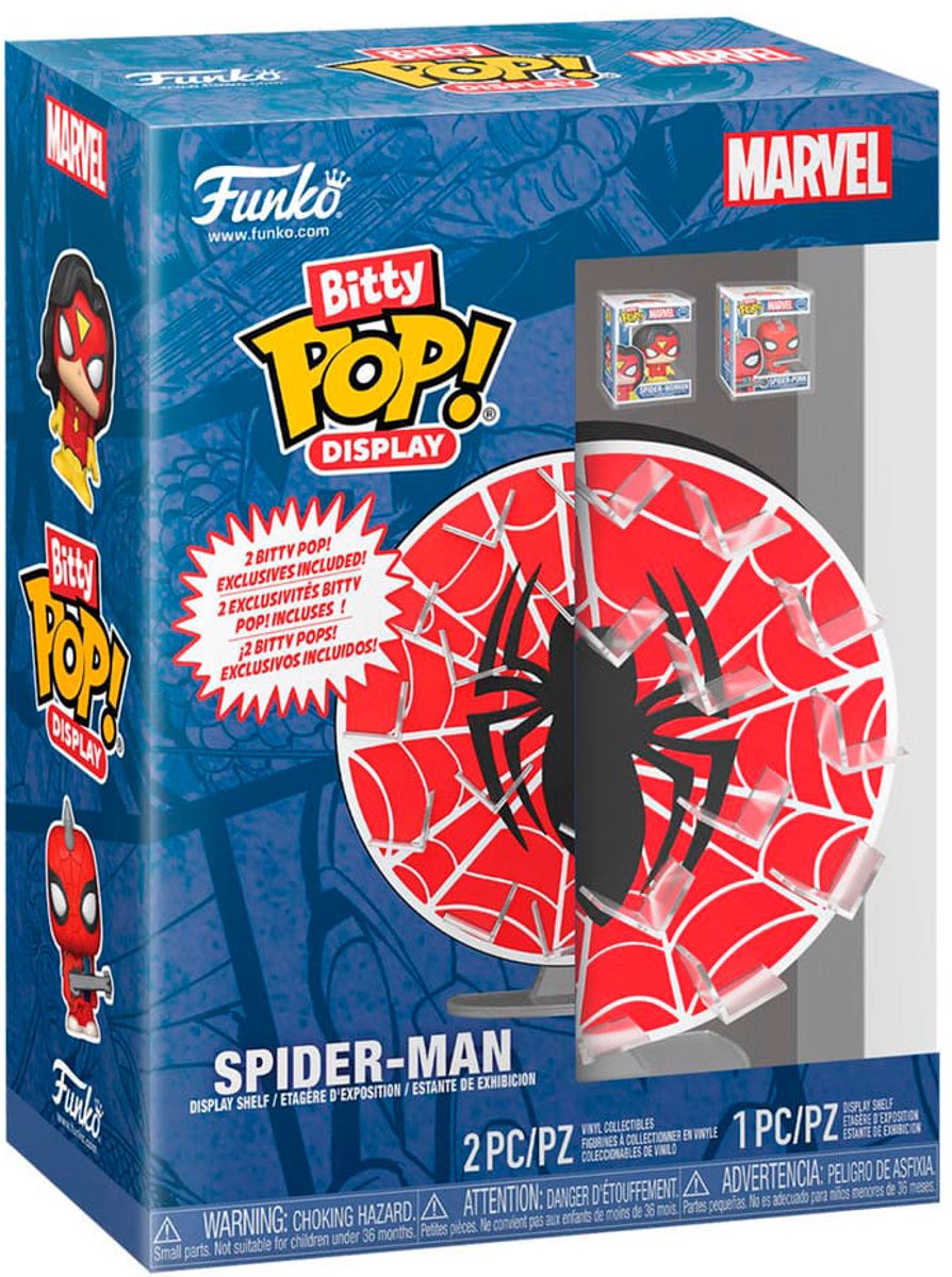 Funko merveille bitty pop ! présentoir avec 2 figurines en vinyle poupée toile d'araignée ! figurine - 2 cm