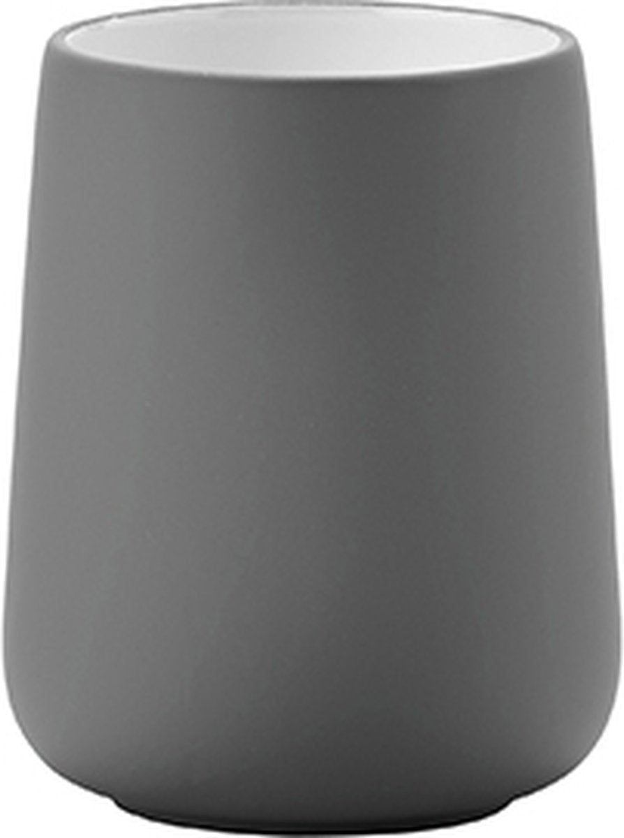 Zone Danemark nova gobelet à brosse à dents - gobelet pour brosses à dents - porte-brosse à dents - accessoires de salle de bain - 10 x 8 cm - gris