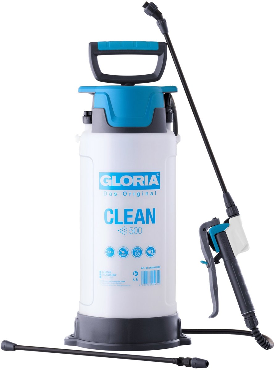 Gloria Drukspuit Clean 500 | pour épandre des milieux acides et alcalins | Capacité de 5 litres
