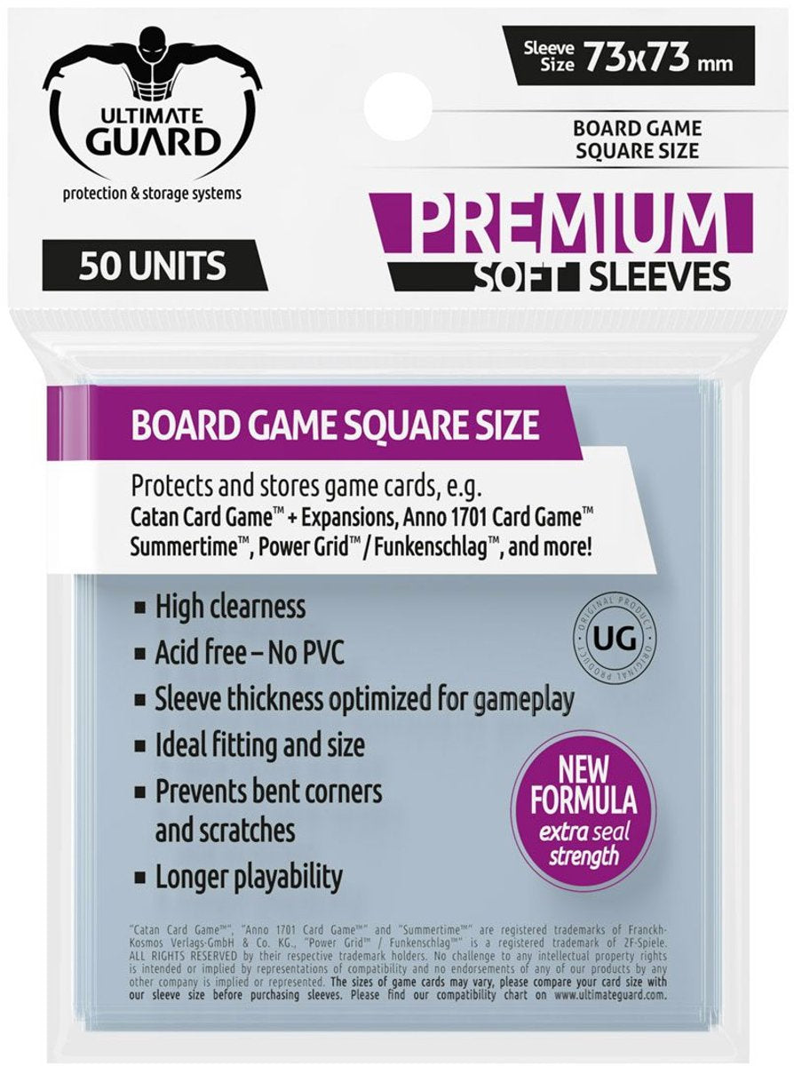 Pochettes de jeu de société Ultimate Guard (50) - pochettes carrées pour cartes de jeu de société