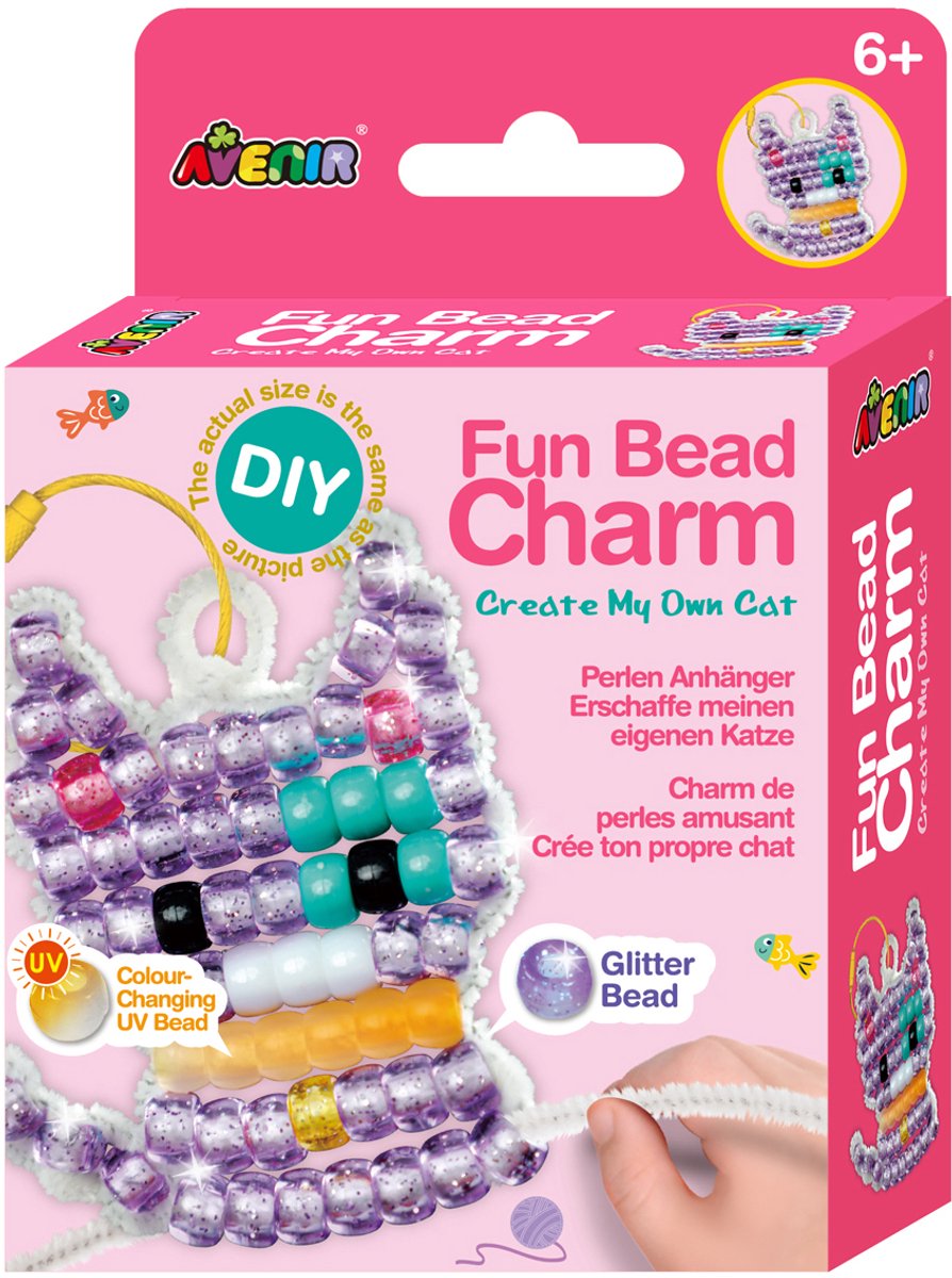 Breloques perles Avenir - chat - 10,3x3,5x14,5cm - fabrication artisanale - 6 ans