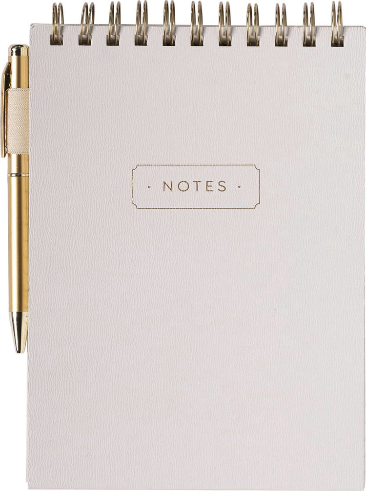Bloc-notes Eccolo - spirale - avec stylo - ivoire - ligne - env. 15x22cm - ec-q611c