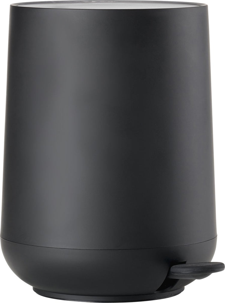 Zone Danemark Poubelle à pédale Nova - Poubelle de salle de bain à fermeture douce - Petite poubelle - Accessoires de salle de bain - Plastique - 5 litres - 29 x 23 cm - Noir