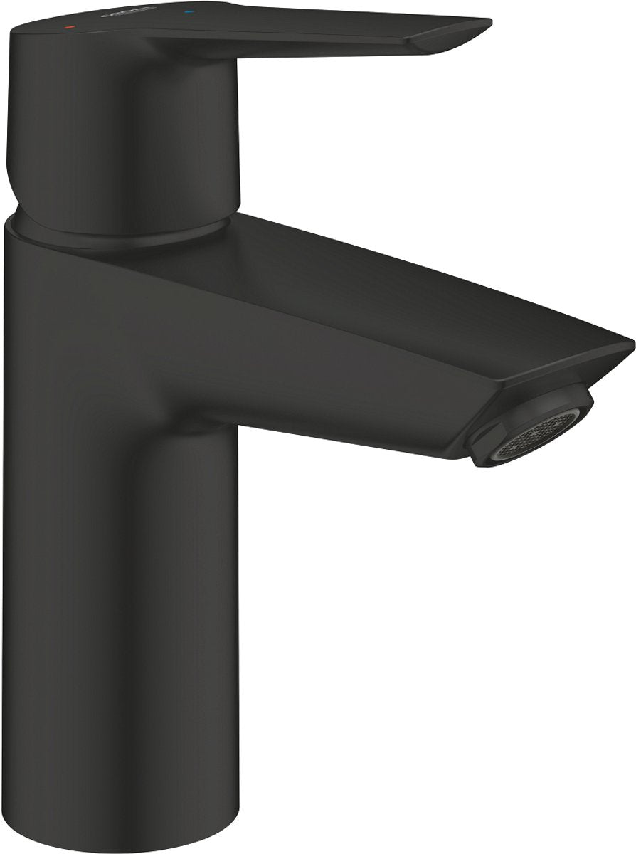 Robinet pour lavabo Grohe start - économie d'eau - bec bas - avec vidage push-open - noir mat