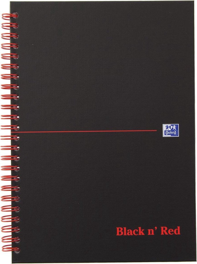 Oxford black n' red - carnet - a5 - papier quadrillé - 90g - couverture rigide - noir