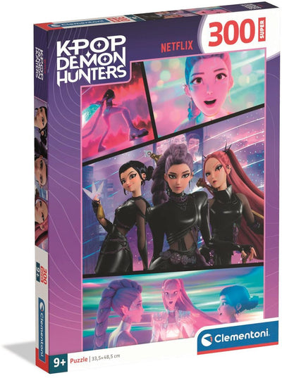 Puzzle Clementoni k-pop chasseurs de démons 300 pièces par supercolor - puzzle kpop huntrix pour enfants - cadeau k pop à partir de 6 ans