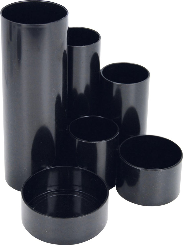 Boîte à crayons Westcott - noir - 6 compartiments - 12x13,5x15cm - ac-e744577