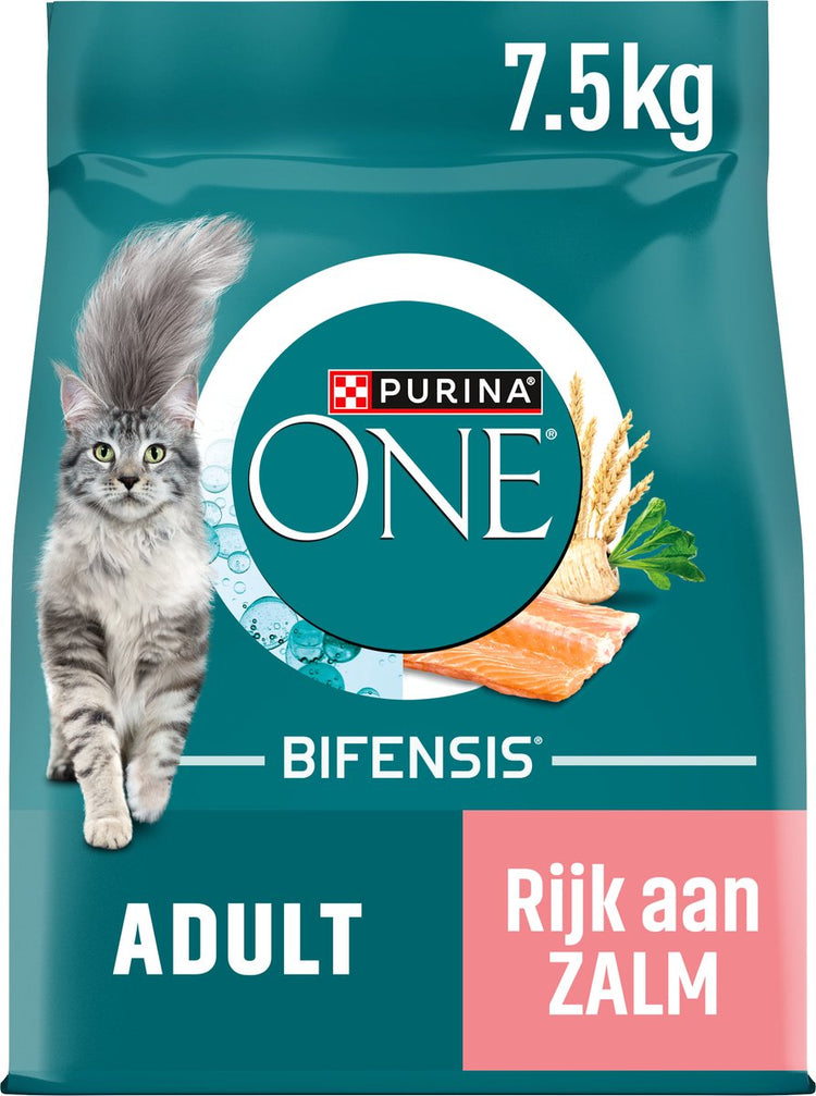 Purina one purina® one® adult - nourriture pour chat - grains entiers de saumon - 7,5 kg