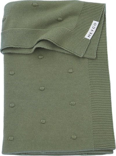 Couverture de berceau Meyco pour bébé mini nœuds - vert forêt - 75x100cm - 1,0 tog