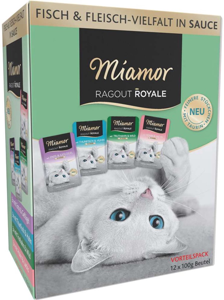 Miamor - ragoût royal multipack 12x100g - variation de viande de poisson en sauce