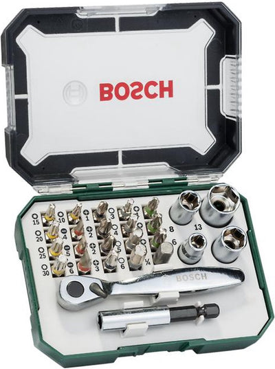 Bosch accessoires mini jeu d'embouts de tournevis à cliquet | dhz extra dur | 26 pièces - 2607017563