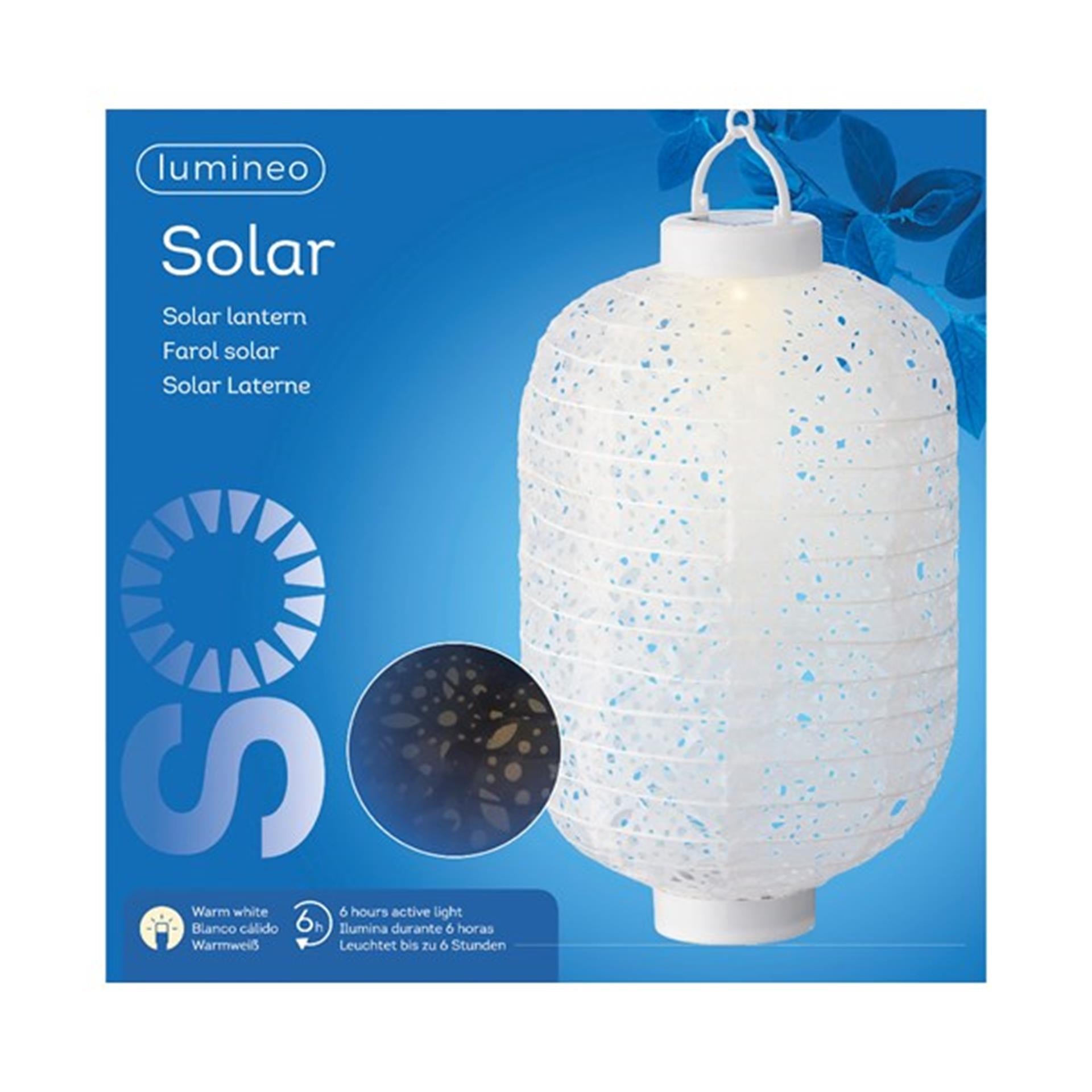 Lanterne solaire Lumineo LED ø20-h30cm blanc