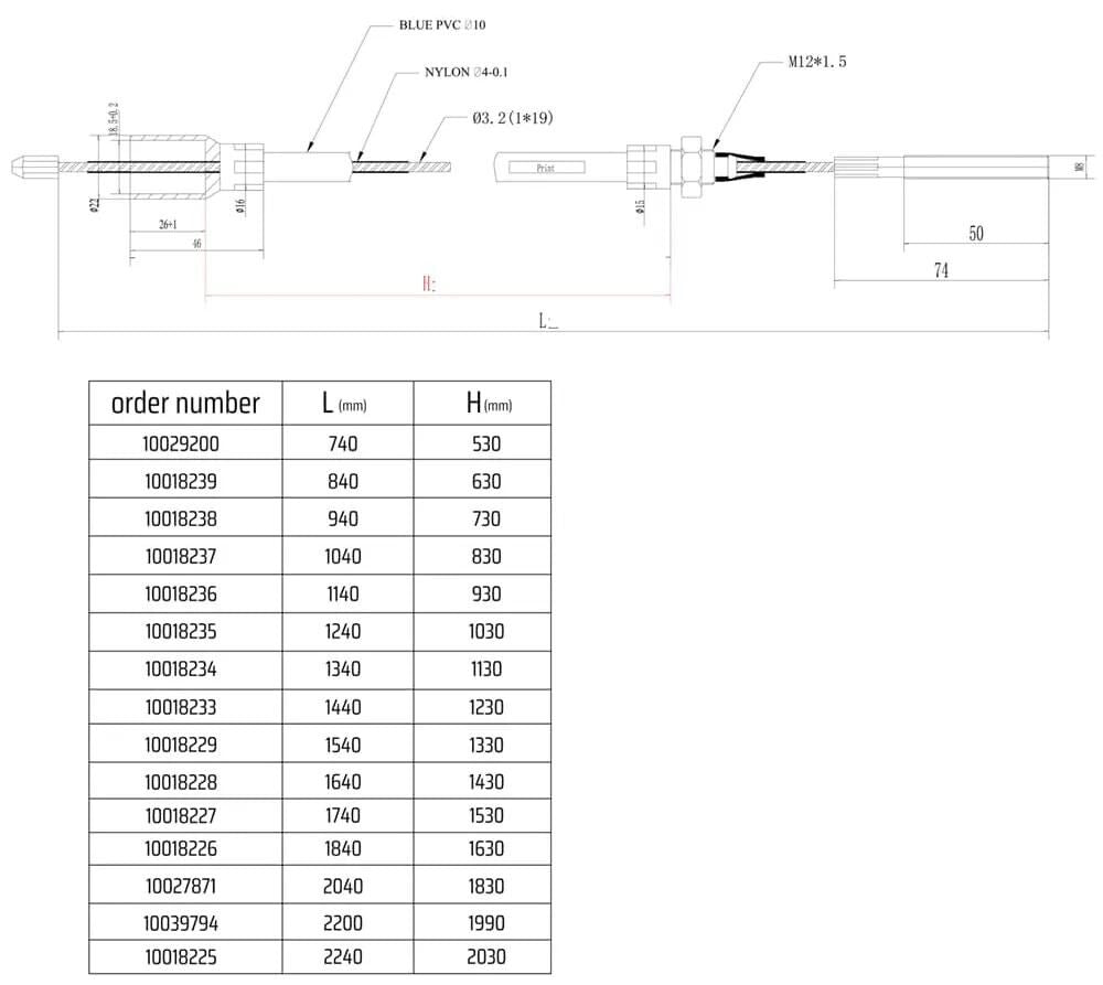 Nb parts câble de frein câble de frein 1240 1030 mm nb-parts
