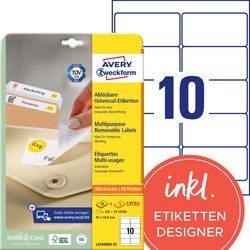 Etiquettes amovibles avery zweckform l4744rev 250 pièces