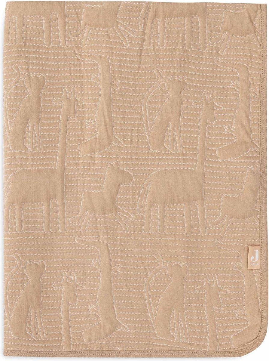 Jollein - couverture de berceau 100x150cm - couverture bébé - jungle jambo biscuit avoine