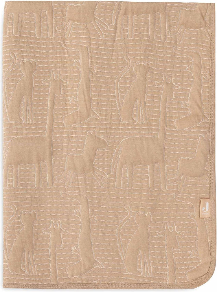 Jollein - couverture de berceau 100x150cm - couverture bébé - jungle jambo biscuit avoine
