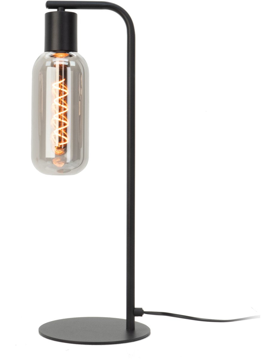 Lampe de table Eglo majone - e27 - 50,5 cm - gris noir - verre fumé - verre fumé