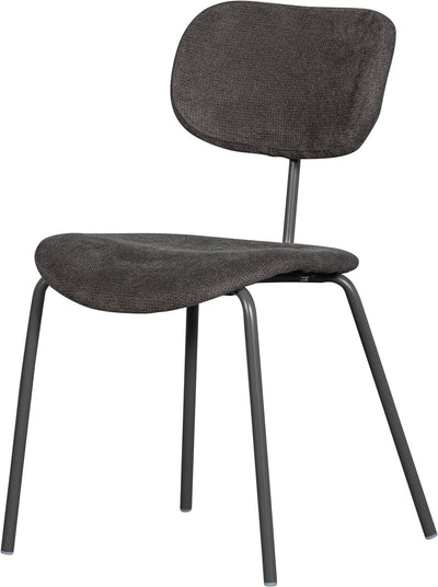Chaise de salle à manger Woood link - tissu côtelé - gris marron - 78x54x45