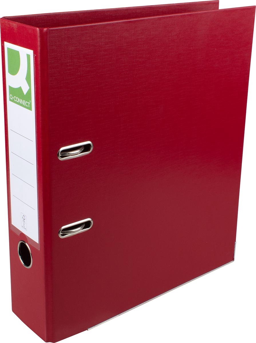 Classeur Q-connect, pour ft A4, entièrement en pp, dos de 8 cm, bordeaux