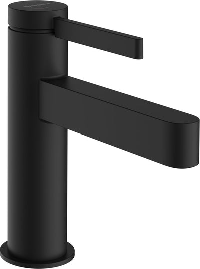 Hansgrohe finoris - mitigeur de lavabo - commande à levier unique - démarrage à froid à économie d'énergie - bonde à ouverture par pression - 100 mm - noir mat