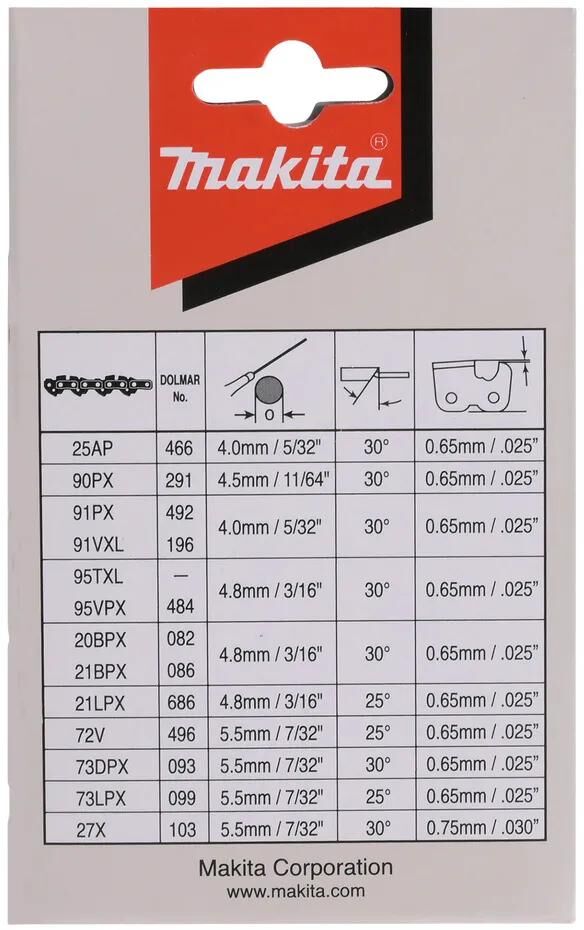 Makita a vu la chaîne 35 cm, 3 8 pcs. , Groove de 1,1 mm widt
