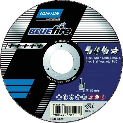 Disque à tronçonner Norton disques à tronçonner feu bleu 76x1,0x10 m feu bleu