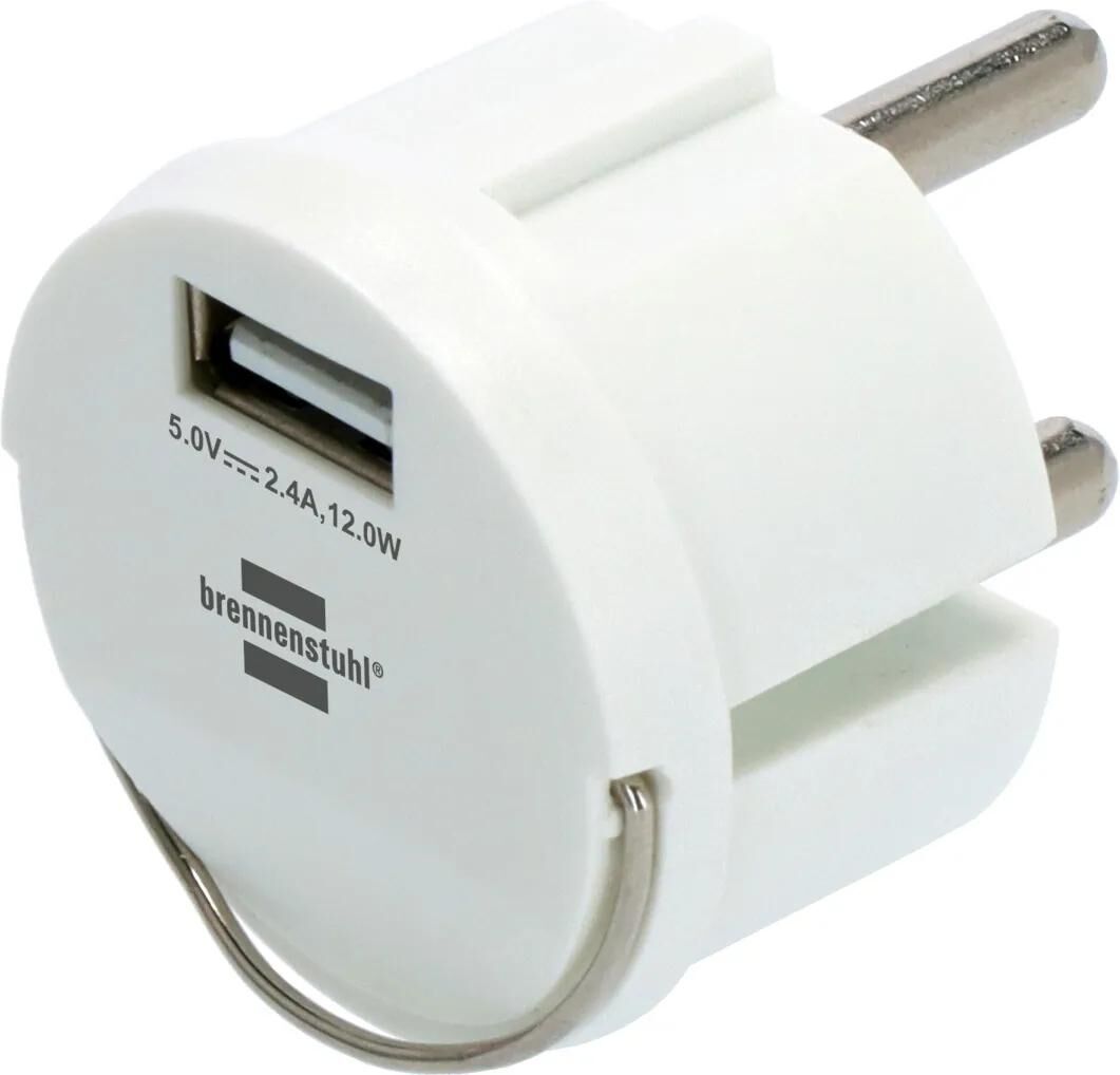 Brennenstuhl USB Socket Adapter Burning Chair 2.4A, blanc