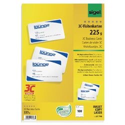 Cartes de visite Abi lp798 sigel 85x55mm 225g m2 ultra blanc coins arrondis