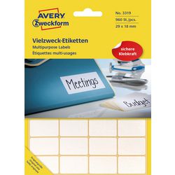 Etiquettes universelles avery zweckform 3319 29x18mm blanc