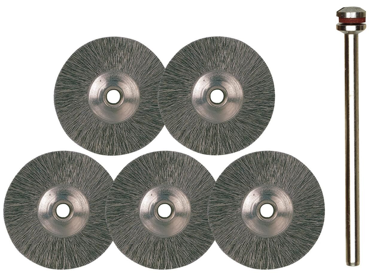 Proxxon Round Brush Set Steel D = 22 mm 5 PCS.