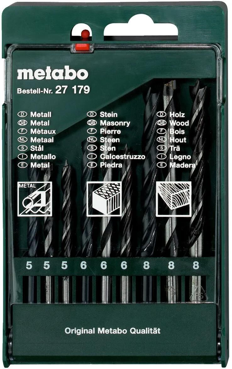 Cassette d'assortiment de forage Metabo en 9 parties