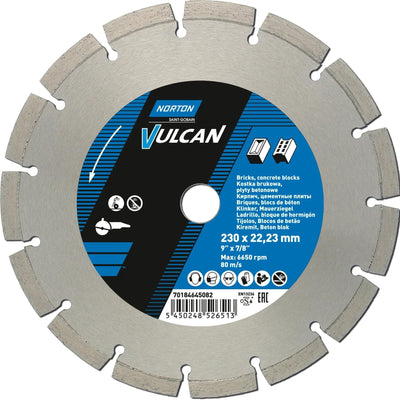 NORTON DOOR DOORENKIJF Vulcain Universal Diamond Discs 230x22.23 Angle Grinder