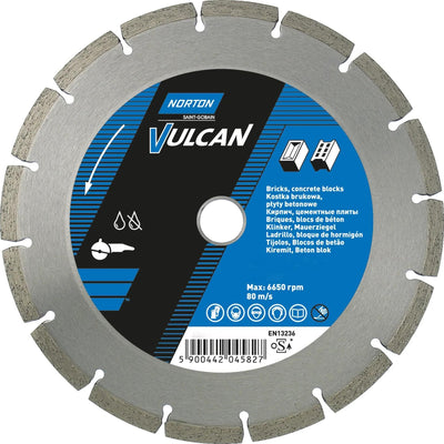 Norton disque à tronçonner vulcan disque diamant universel vulcan universel 125x7x2x22.23