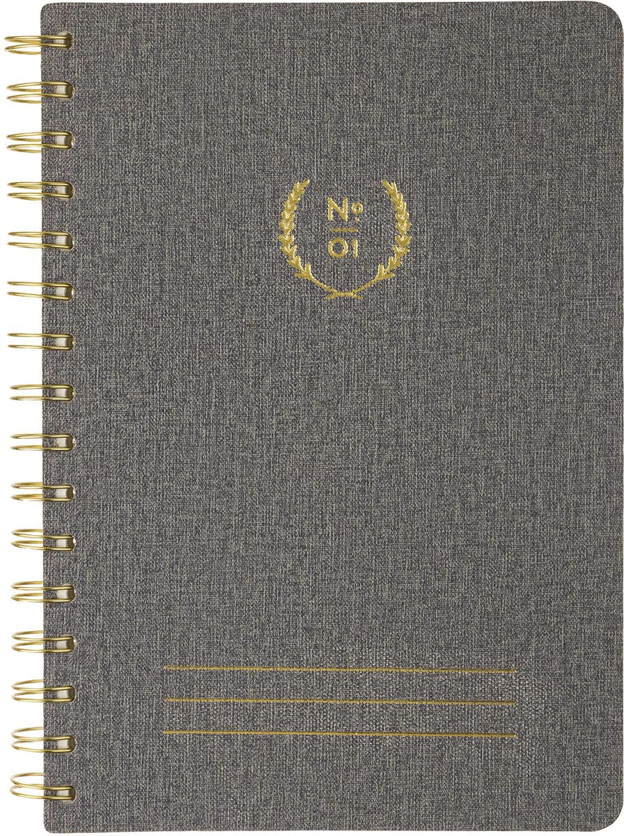 Carnet Eccolo - oxford - spirale - gris - ligne - env. 15x20cm - ec-d448c