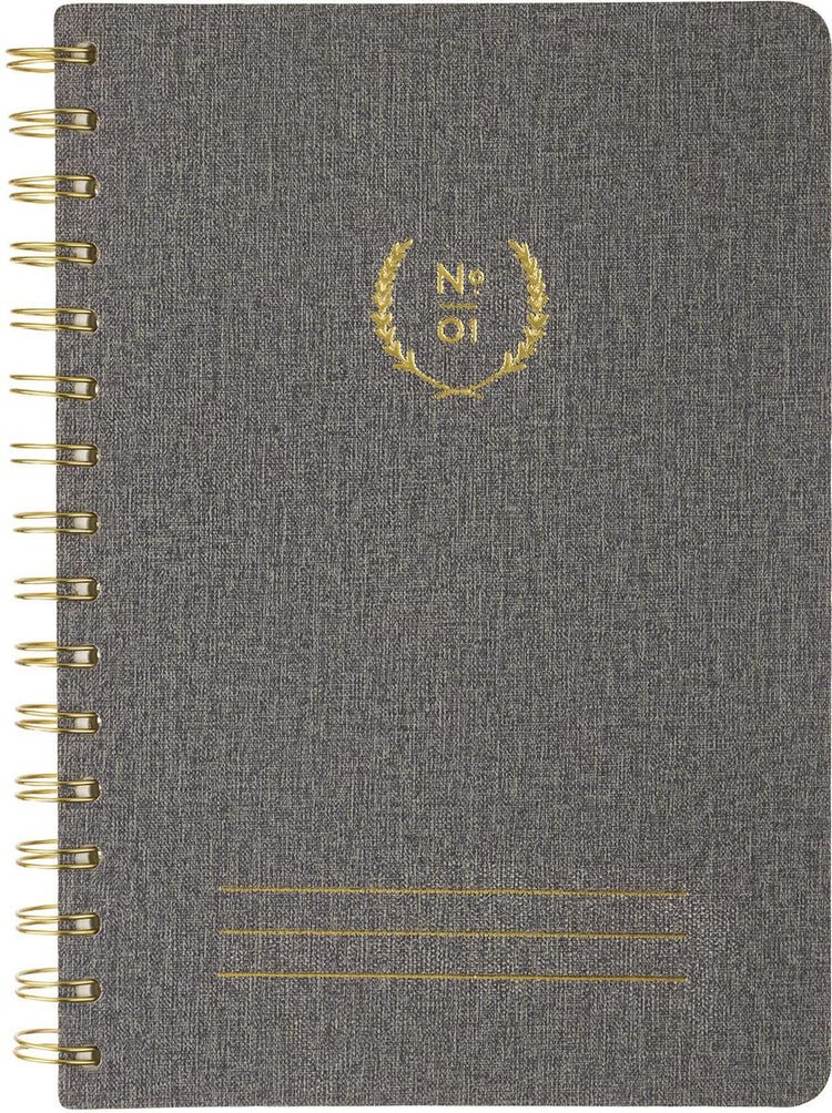 Carnet Eccolo - oxford - spirale - gris - ligne - env. 15x20cm - ec-d448c