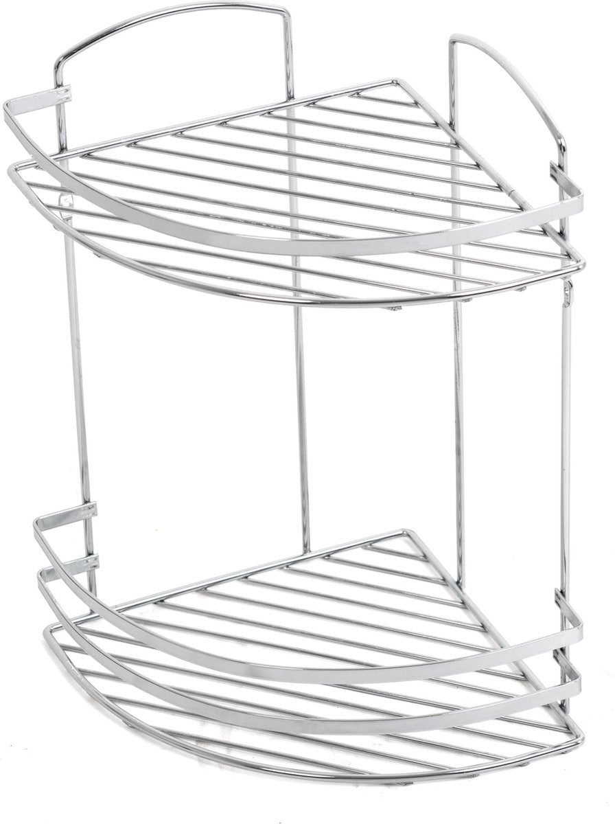 Support de douche solide Plieger - étagère d'angle - 2 niveaux - modèle filaire - chrome