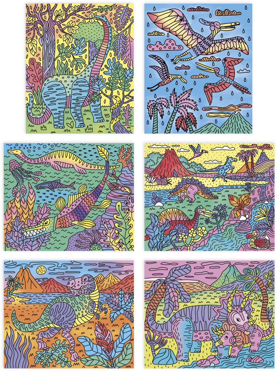 Janod - les ateliers du calme - peinture magique - dinosaures