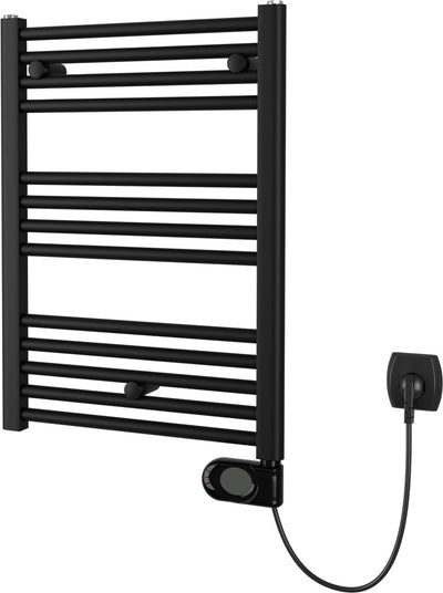 Sèche-serviettes électrique Plieger Elba - Sèche-serviettes - avec thermostat à horloge - 70,2 cm x 40 cm - 300 watts - noir mat