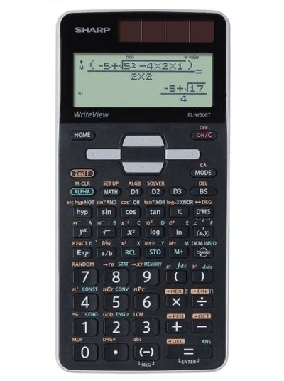 Calculatrice scientifique Sharp - elw506tgy - noir - 1x pile LR44 - sh-elw506tgy