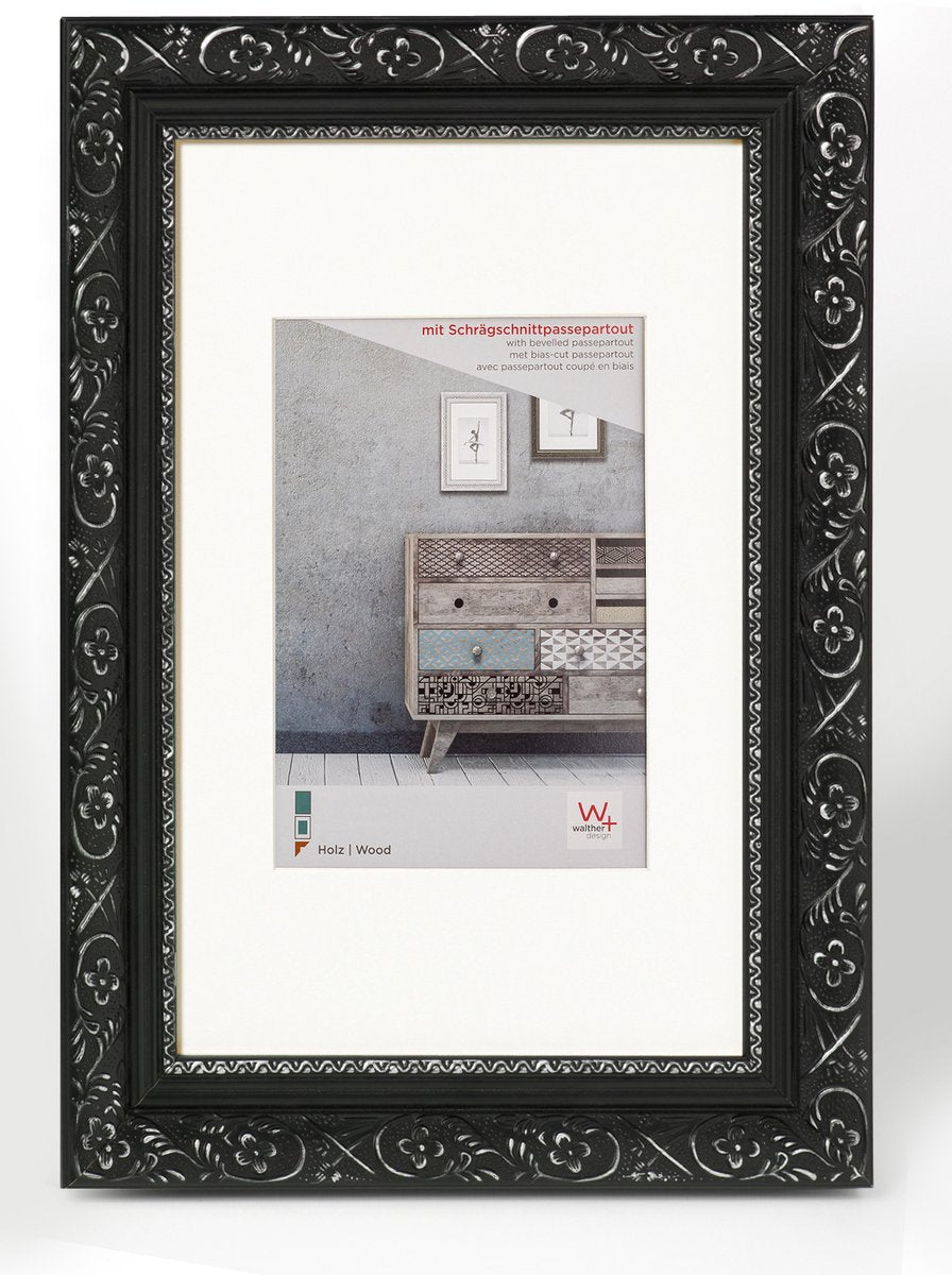 Walther Barock - cadre en bois - format photo 30x40 cm - noir
