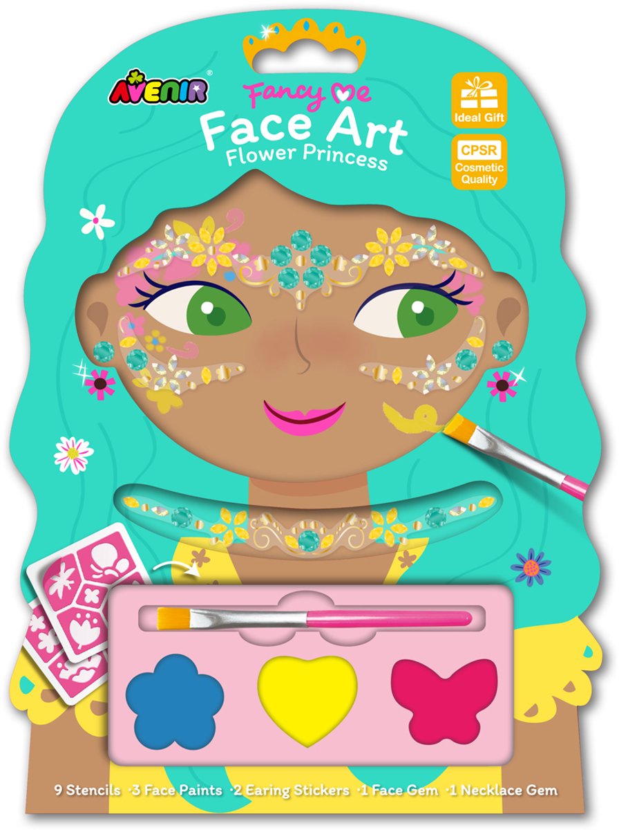 Avenir face art - princesse fleur - avec peinture pour le visage et autocollants - jeu créatif - 3+